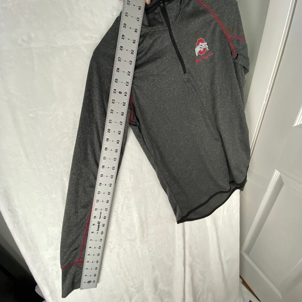 Colosseum Womens Ohio State Stingray Raglan Quarter-Zip Top Heather Gray Large - Picture 8 of 9